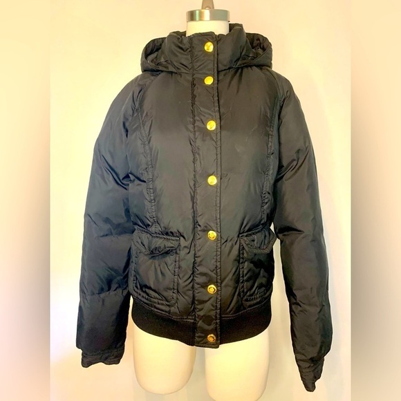 Juicy Couture Black Hooded Down Puffer Coat/Jacket size Medium - Picture 1 of 13